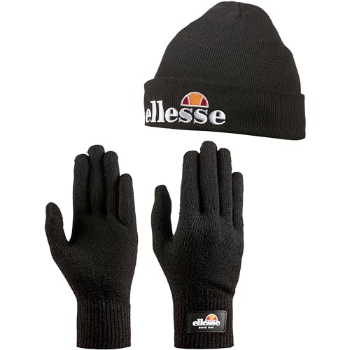 ellesse Velly & Bubb Beanie & Gloves Handschuhe und Mütze, Unisex, Erwachsene, Schwarz, Einheitsgröße