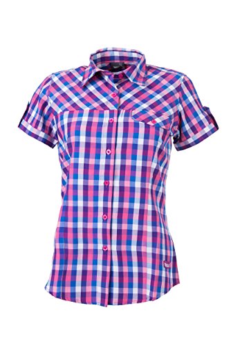 IZAS Damen Short Sleeve OVEK Shirt, Fuxia/Blue, XS