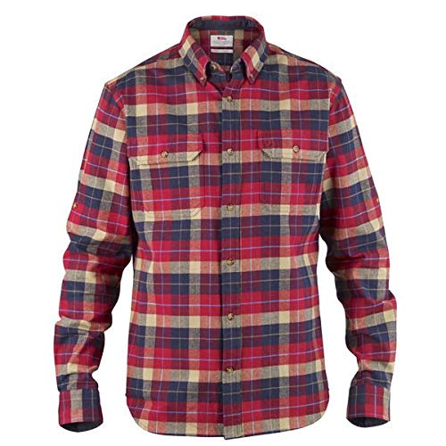 Fjällräven Singi Heavy Flannel Shirt Men - Baumwoll Flannelhemd - deep red 325 - Gr.m