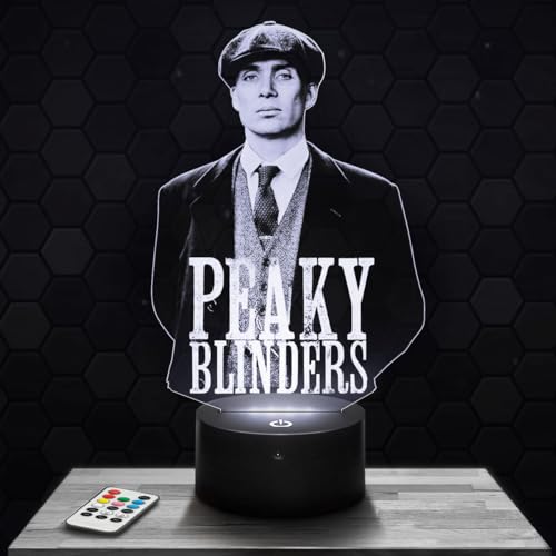 3D-Lampe Peaky Blinders, Pictyourlamp.com, 3D-Lampe durch Lasergravur, Fotolampe Gravur auf Plexiglas, Fotolampe Illusion, Dekorative Lampe
