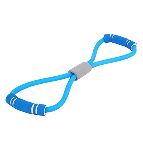 Zhihao Yoga Gymnastik Widerstand Gummi 8 Wort Expander Brustmuskeltraining Seil Gummi Fitness-Übung Fitness-Gummiband blau
