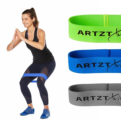 ARTZT vitality Fitnessband Loop Band Textil 3er-Set 3er Set grün-blau-grau, 55 mm