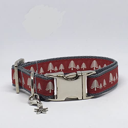 Jimmy und Katz Hundehalsband Weihnachten Tanne rot 26-40cm x 2cm