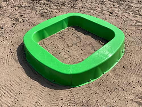 Premium Sandkasten aus Kunststoff 150x150x20 cm Made in Germany Kinderspielzeug Garten buddeln Buddelkasten Kies Sand spielen sehr stabil und robust absolut hochwertig Spielzeug unkaputtbar Farbe:grün