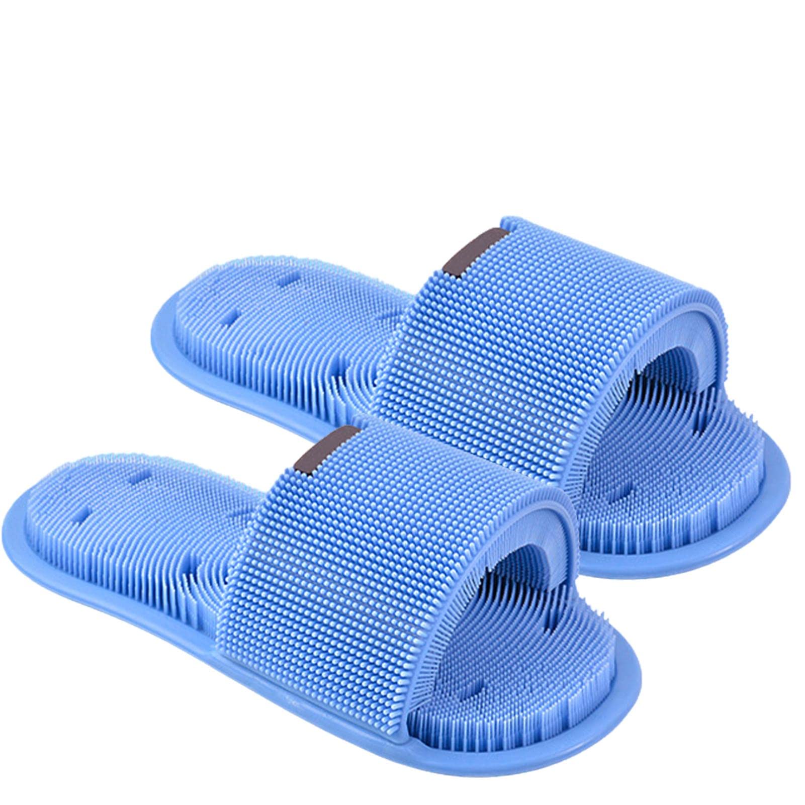 Jomewory Einfacher Fußreiniger, Fußmassagegerät für die Dusche, rutschfestes Fußmassagegerät, Hausschuh zum Waschen und Entfernen abgestorbener Haut