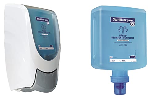 Hartmann CleanSafe basic Dosierspender + Hände-Desinfektionsmittel pure Überkopfflasche 1000 ml