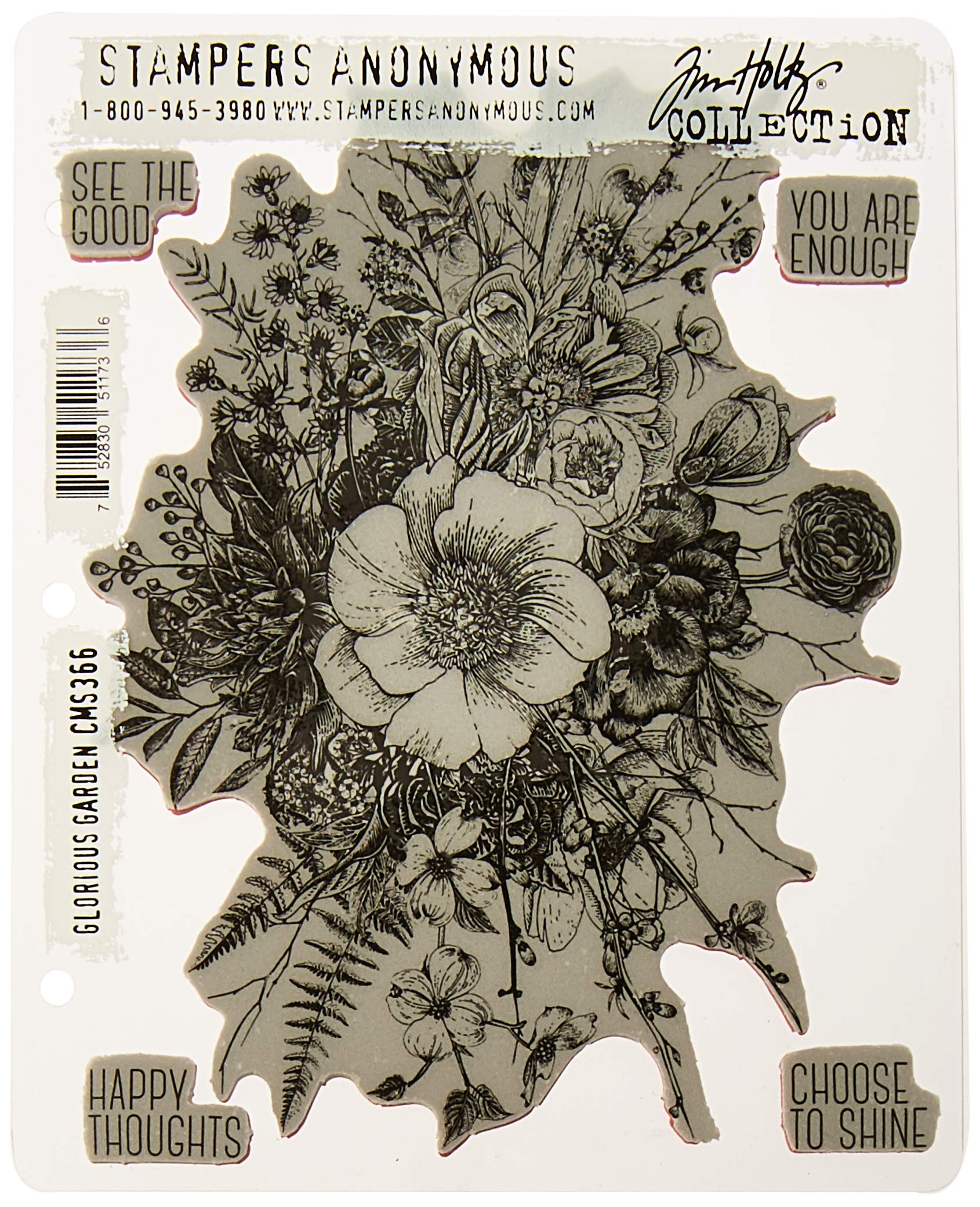 Stampers Anonymous Tim Holtz Haftstempel"Glorious Garden" 17,8 x 21,9 cm