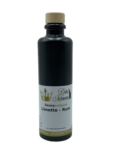 Sauna Aufguss Limette-Rum - 200ml in Steinzeugflasche mit Korkmündung in gewohnter Premiumqualität von Dufte Momente