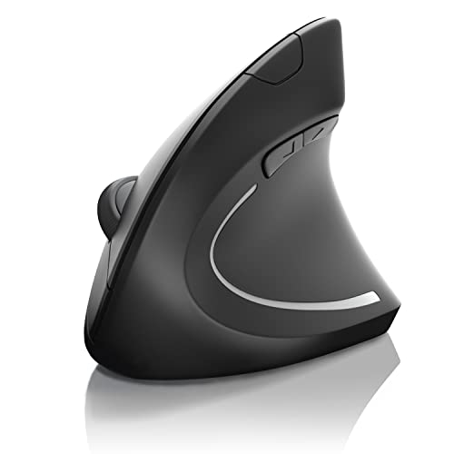 CSL - optische Wireless kabellos Funk Maus - Bluetooth + 2,4 Ghz Funk - vertikale Ausführung - ergonomisches Design - Vorbeugung gegen Mausarm Tennisarm - besonders armschonend - 5 Tasten