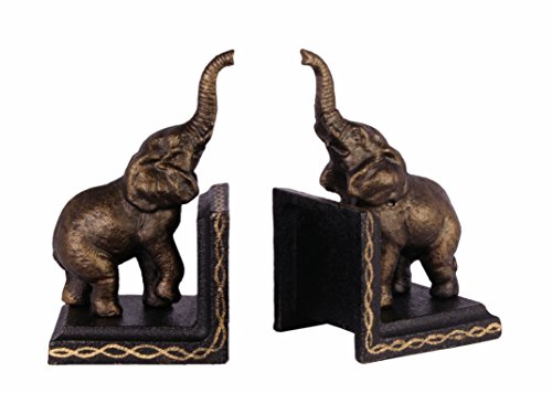 Buchstütze Buchende 2er Set Gusseisen Motiv: Elefanten Höhe 15 cm