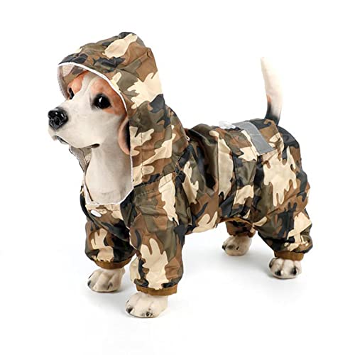 Hunde-Regenmantel (xs-XXL) Verstellbare Enge Haustier-Overall mit Kapuze, wasserdichter Mantel, mit reflektierendem Streifen, für kleine mittelgroße Hunde