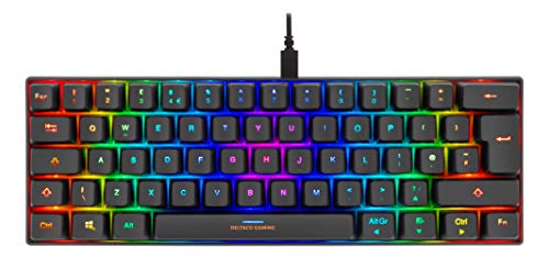 Deltaco Gaming DK430 Mechanische Mini Gaming Tastatur - 60% Layout - RGB - Content Red Key - UK Layout