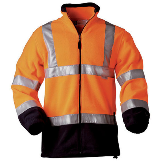 Warn-Fleecejacke Benedikt"Gr. S, orange-marine "