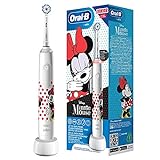 Oral-B Junior Elektrische Zahnbürste/Electric Toothbrush für Kinder ab 6 Jahren, mit 2 Putzmodi und visueller 360° Andruckkontrolle für Zahnpflege, Designed by Braun, Minnie Mouse, weiß
