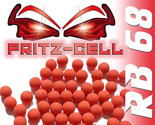 200 x Rubberballs Cal.68 orange Gummigeschosse Fritz-Cell kompatibel mit T4E HDS68