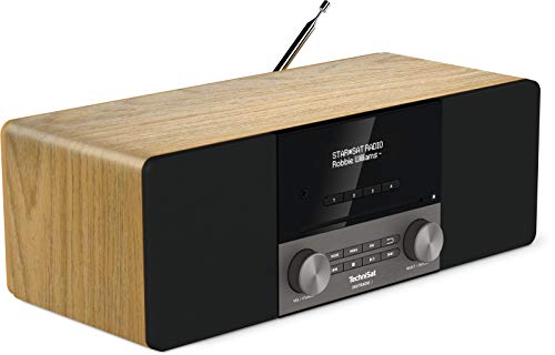 TechniSat Digitradio 3 Stereo DAB Radio - Kompaktanlage (DAB+, UKW, CD-Player, Bluetooth, USB, Kopfhöreranschluss, AUX-Eingang, Radiowecker, OLED Display, 20 Watt RMS) Eiche