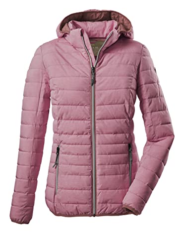 G.I.G.A. DX Damen Übergangsjacke Casual Funktionsjacke in Daunenoptik mit abzippbarer Kapuze Uyaka Stripe, Farbe:dunkelrose, Größe:42