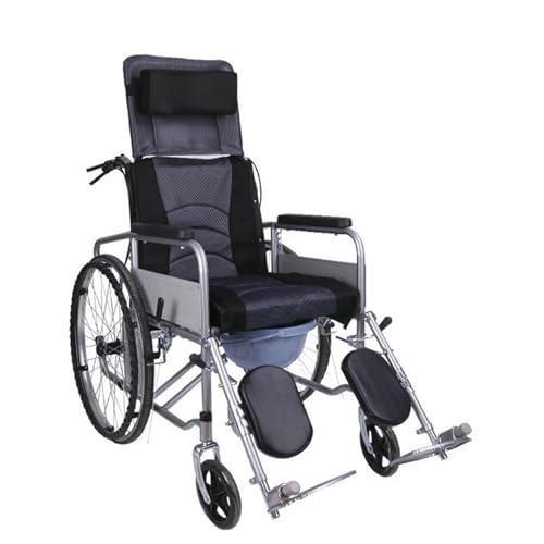 Leichtgewichtiger Rollstuhl für ältere Menschen Bequemer Rollstuhl mit Eigenantrieb Klappbar Tragbare Rollstühle,Black