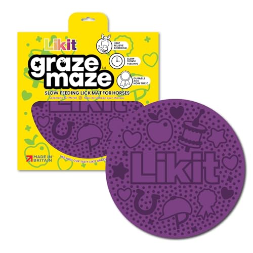 Likit Graze Labyrinth Pferde-Leckmatte | Verwendung mit leckerer Likit Graze Paste | Hilft Langeweile zu lindern und langsames Füttern (lila)