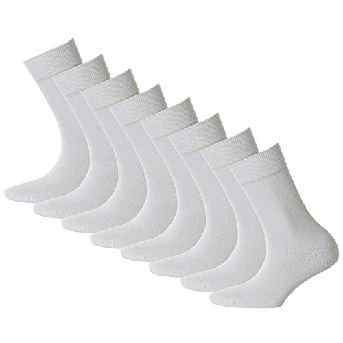 Hudson 8 Paar Damen Socken - Only, Strumpf, Komfortbund, Einfarbig (4x 2-Pack) (Weiss (0008), 39-42 (8 Paar))