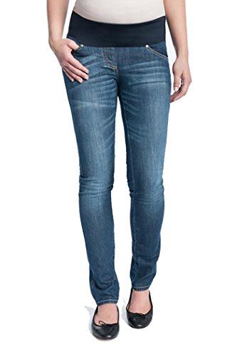 Christoff Schwangerschaftsjeans Umstandshose Five-Pocket-Jeans - Superstretch Skinny Slimfit - elastischer Midbelly-Bauchbund - 100/89 - blau - Gr.36