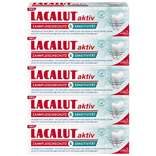 LACALUT® Aktiv Zahnfleischschutz & Sensitivität Zahncreme 5x75ml Sparpreis