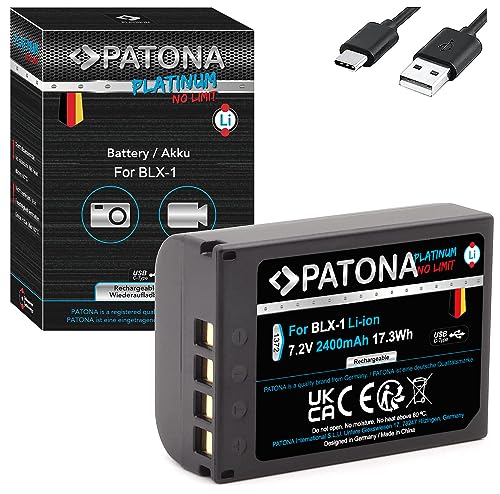 PATONA 1372 Platinum BLX-1 USB Akku (2250 mAh) mit direkt USB Eingang (USB-c) - für OM-1
