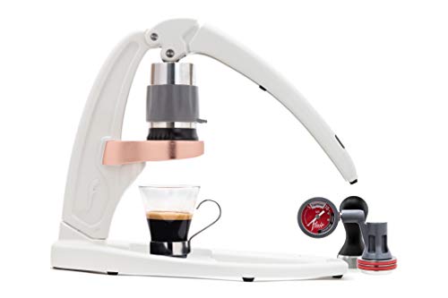 Flair Signature Espressokocher – eine manuelle Espressopresse zum Handarbeiten von Espresso zu Hause (Druckset, weiß)