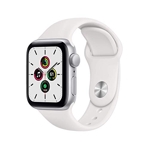 Apple Watch SE (GPS, 40MM) Aluminiumgehäuse Silber Weiß Sportarmband (Generalüberholt)