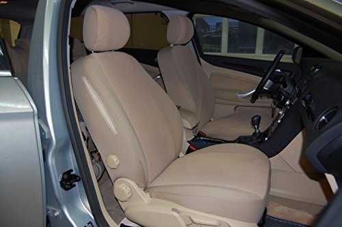 ERJOT Passgenau Autositzbezüge Velours Beige Maßanfertigung Sitzbezüge kompatibel mit Mercedes W124 Schonbezüge Komplett Set maßgefertigt Sitzbezüge