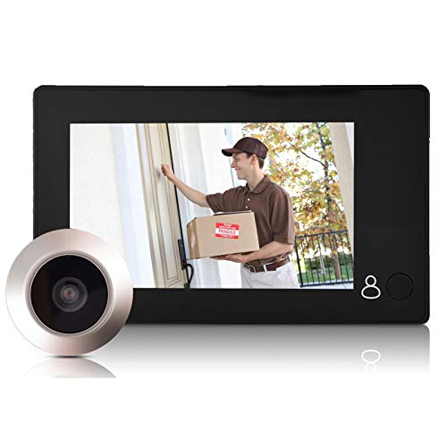 VBESTLIFE Intelligente Video-Türklingel, 4,3"TFT-Digitalmonitor 140 ° Weitwinkel + 2 MP Judas Überwachungskamera für zu Hause