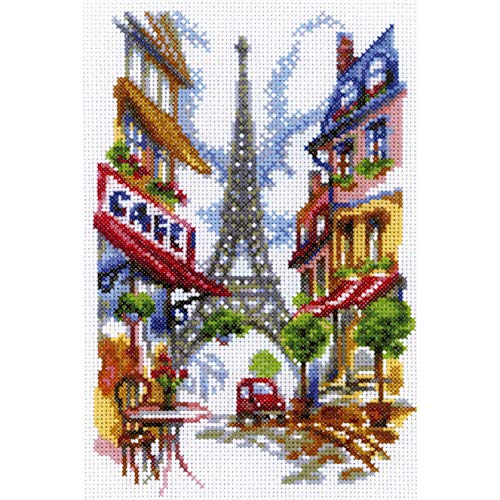 RTO Ruhige Ecke von Paris Kreuzstichset, Baumwolle, Mehrfarbig, 15x23 cm