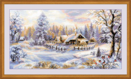 Riolis Winterabend Kreuzstichpackung, Baumwolle, Mehrfarbig, 41 x 23 x 0,1 cm
