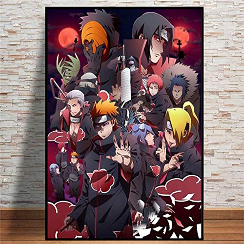 cnmd DIY Malen nach Zahlen Anime Naruto moderne Kunst Zeichnung diy malen nach zahlen kinder Kits Kunstwerk Geeignet für Wohnzimmerdekoration für50x70cm(Kombinationsfeld)