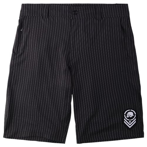 Metal Mulisha Herren Crooked 2 Hybrid Boardshorts Lässige Shorts, Schwarz/Weiß, 6