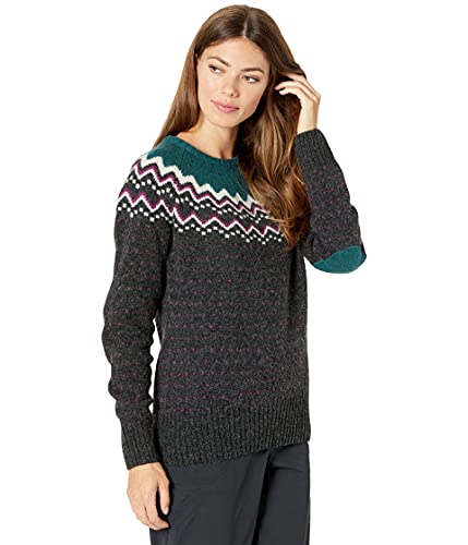 FJÄLLRÄVEN Övik Knit Sweater, Wollpullover Damen Terracotta pink/Weiss - XL