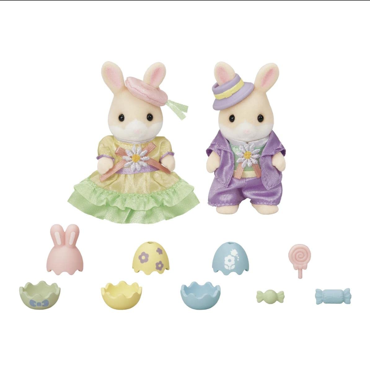 Sylvanian Families - Die Eiersuche der Geschwister Kaninchen Margerite – 5691 – Spielfertige Mini-Puppen