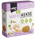 die Kleine Küche Biologische Baby Haferkekse mit Karotte & Kürbis 18+ Monate 120 gr. VEGAN BIO Baby Kleinkind Snack, ohne Zusatzstoffe