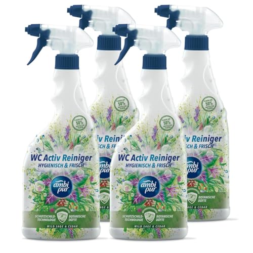 Ambi Pur WC Aktiv Reiniger Spray Wild Sage & Cedar 750ml (4er Pack)