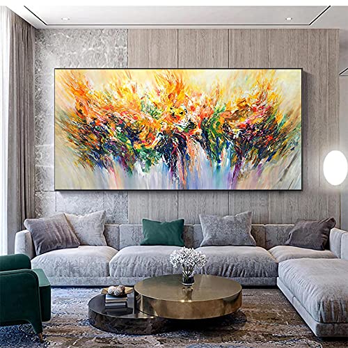 Leinwand Malerei Poster Drucke Wandkunst Bild Abstrakte Kunst Bunte Bilder für Wohnzimmer Home Dekorative Gemälde 40x80cm (16x31in) Rahmenlos