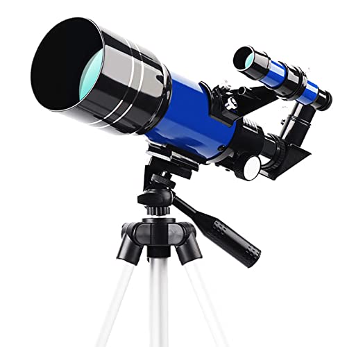 Teleskop mit 70 mm Öffnung und 300 mm – für Kinder und Erwachsene, astronomische tragbare Teleskope mit AZ-Halterung, mit Stativ-Telefonadapter, Tragetasche Full Moon