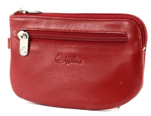 Esquire New Silk Key Case with Zip Red