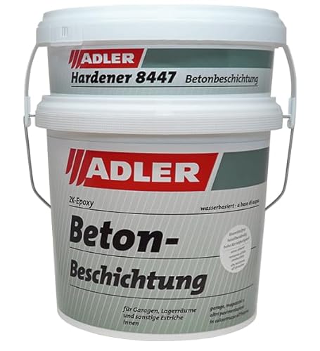 ADLER 2K-Epoxi Bodenbeschichtung inkl. Härter - 3 kg Betongrau - Betonversiegelung, Beschichtung für Garagen, Keller, Schutzanstrich