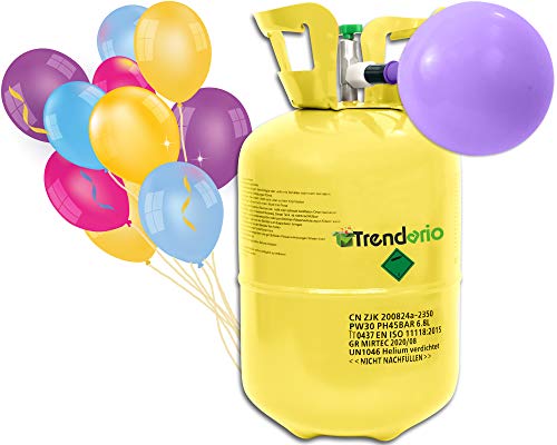 Helium Gasflasche für 30 Ballons | Heliumflasche 200L Gasfüllung Folienballons Luftballons | Party Hochzeit (1 x Ballongas 30)