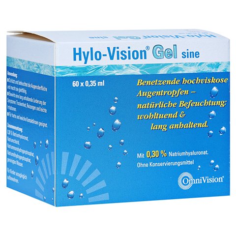 Hylo-Vision Gel Spar-Set 120x0,35ml; ausgezeichnete Augenpflege zur langanhaltenden Befeuchtung der Augen und zur Antifalten-Pflege der Augenlider