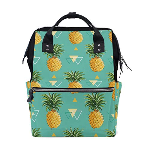 WowPrint Wickeltasche mit geometrischem Ananas, große Kapazität, Organizer, Multifunktions-Reiserucksack für Babypflege