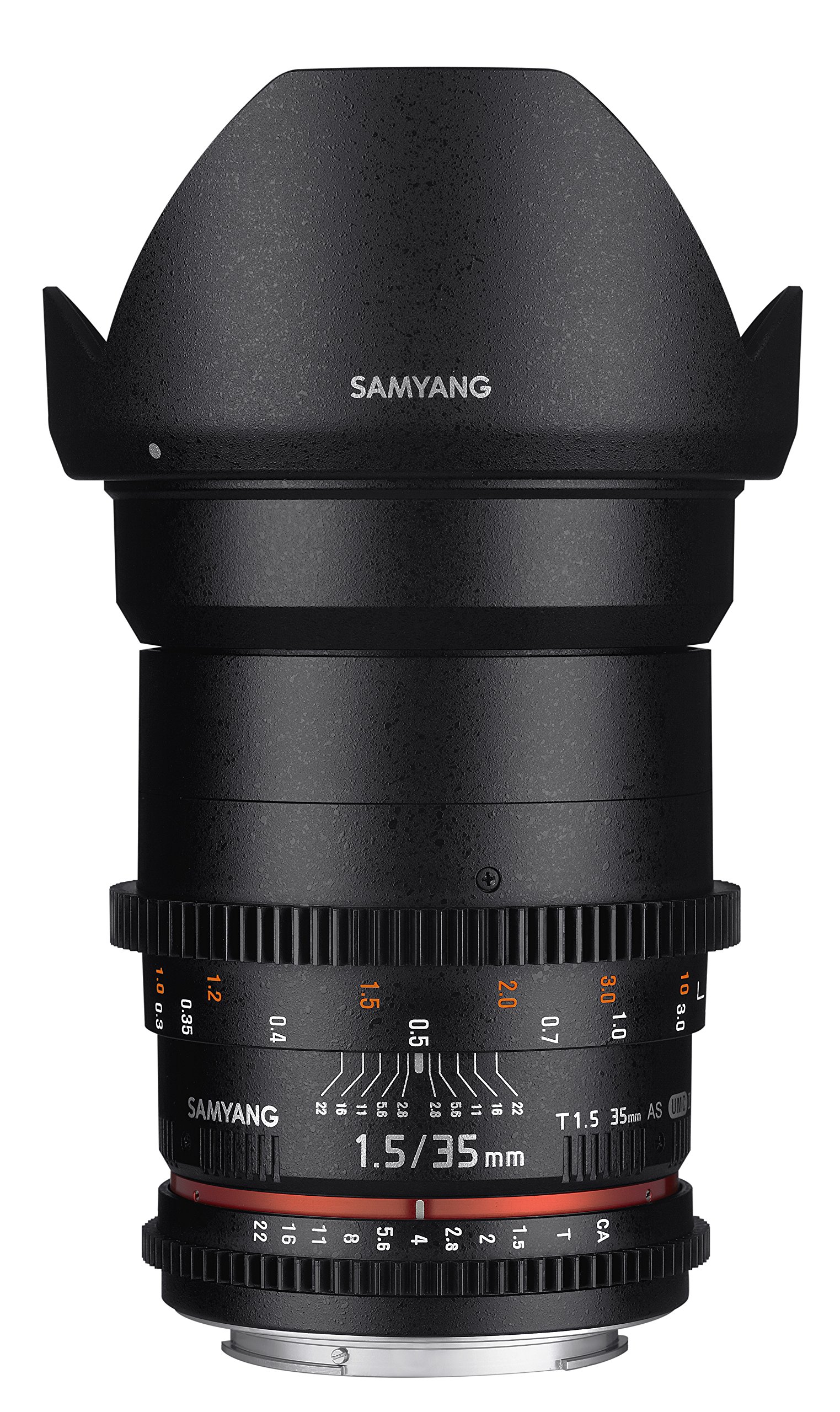 SAMYANG 7809 35/1,5 Objektiv Video DSLR II Nikon F manueller Fokus Videoobjektiv 0,8 Zahnkranz Gear, Weitwinkelobjektiv schwarz
