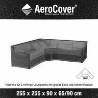 Aerocover Schutzhülle für Eck-Lounge anthrazit, 255 x 255 x 100 x 65/90 cm