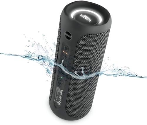Vieta Pro Goody 2 Lautsprecher, mit Bluetooth 5.0, True Wireless, Mikrofon, Radio FM, 12 Stunden Akkulaufzeit, IPX7-Wasserdichtigkeit, AUX-Eingang, Direktknopf zum virtuellen Assistenten; in Schwarz.