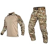 THWJSH Herren Military Tactical Suit Gentleman Tactical Long Sleeve Combat Shirt Training Military Outdoor Hose Combat Uniform für Outdoor Training Gelb-S